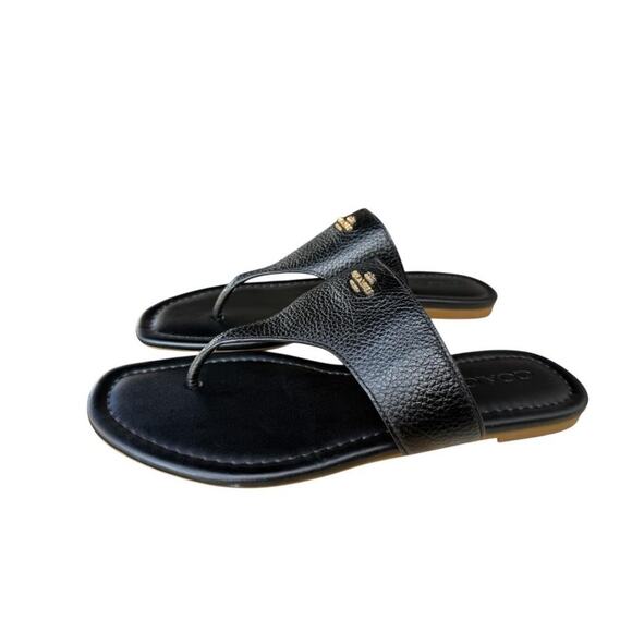 Coach Jodi Black Leather Slide Women size 8 - Picture 2 of 6